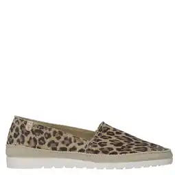 Wehkamp Verbenas Noa suède leren espadrilles met panterprint beige/bruin aanbieding
