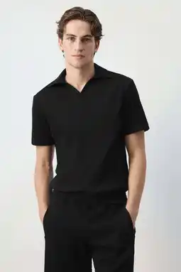 Wehkamp Mango Man regular fit polo - zwart aanbieding