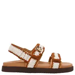 Wehkamp Steve Madden Mona- M leren sandalen ecru/bruin aanbieding