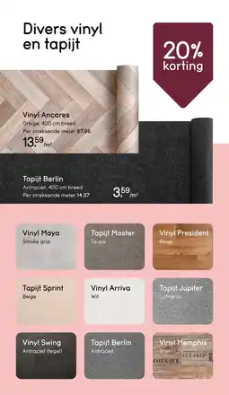 Leen Bakker Divers vinyl en Tapijt aanbieding