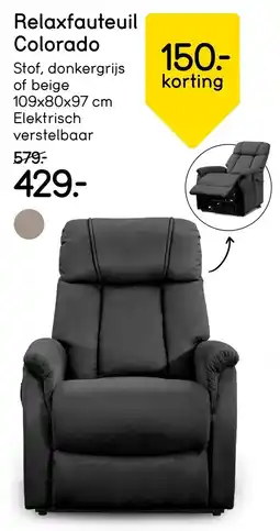 Leen Bakker Relaxfauteuil Colorado aanbieding