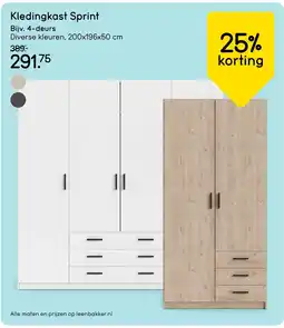 Leen Bakker Kledingkast Sprint aanbieding