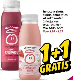 Hoogvliet Innocent shots, swirls, smoothies of kokoswater aanbieding