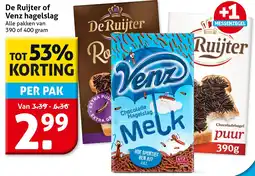 Hoogvliet De Ruijter of Venz hagelslag aanbieding