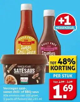 Hoogvliet Verstegen saté, sweet chili of BBQ-saus aanbieding
