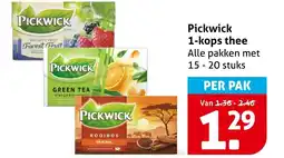 Hoogvliet Pickwick 1-kops thee aanbieding
