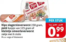 Hoogvliet Kips slagersleverworst, paté of kleintje smeerleverworst aanbieding