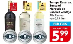 Hoogvliet Tunupa Reserva, Zensa of Marqués de Cáceres verdejo aanbieding
