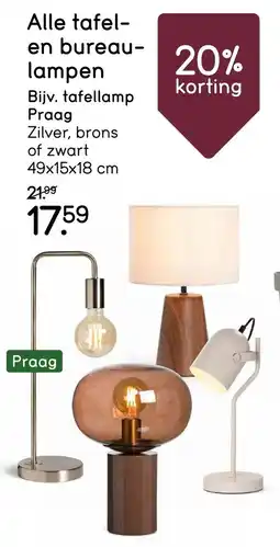 Leen Bakker Tafel- en Bureaulampen aanbieding