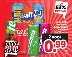 Dekamarkt Coca-Cola, Fernandes, Fuze, Sprite, Hawai of Fanta aanbieding