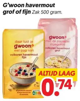 Dekamarkt G'woon havermout aanbieding