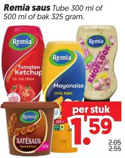 Dekamarkt Remia saus aanbieding