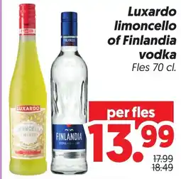 Dekamarkt Luxardo limoncello of Finlandia vodka aanbieding