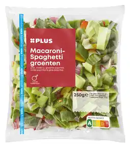 PLUS PLUS Macaroni-spaghetti groenten kvp aanbieding