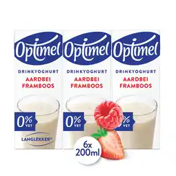 PLUS Optimel Langlekker aardbei-framboos mini 6pack aanbieding