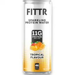PLUS Fittr Sparkling Protein Water Tropical aanbieding