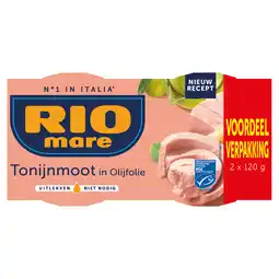 PLUS Rio Mare Tonijnmoot in olijfolie MSC 2 pack aanbieding