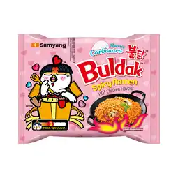 PLUS Samyang Hete kip carbonara Instant noedels aanbieding