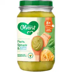 PLUS Olvarit 8M18 Pasta Spinazie Zalm aanbieding