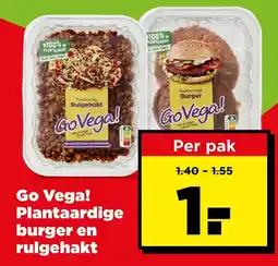 PLUS Go vega! plantaardige burger en rulgehalt aanbieding