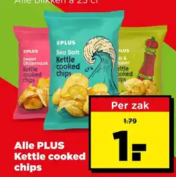 PLUS Plus kettle cooked chips aanbieding