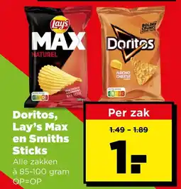 PLUS Doritos, Lay's Max en Smiths Sticks aanbieding