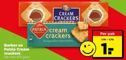 PLUS Barber en patria cream crackers aanbieding