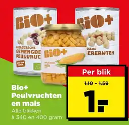 PLUS Bio+ Peulvruchten en mais aanbieding