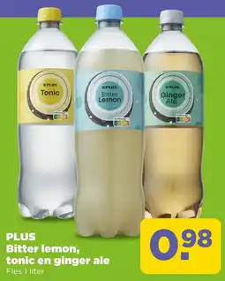 PLUS Plus bitter lemon, tonic en ginger ale aanbieding
