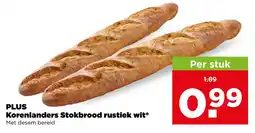 PLUS Plus korenlenders stokbrood rustiek wit aanbieding