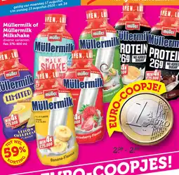 Coop Müllermilk of Müllermilk Milkshake aanbieding