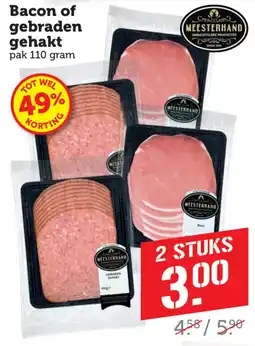 Coop Meesterhand bacon of gebraden gehakt aanbieding