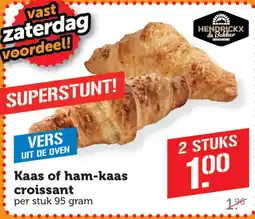 Coop hendrickx de bakker kaas of ham-kaas croissant aanbieding