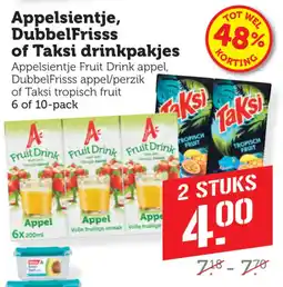 Coop Appelsientje, DubbelFrissss of Taksi drinkpakjes aanbieding
