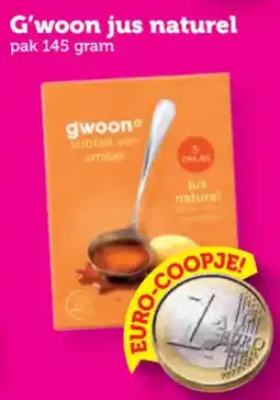Coop g'woon jus naturel aanbieding