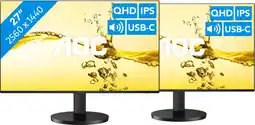 Coolblue AOC Q27B3CF2 Duo Pack aanbieding