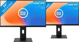 Coolblue BlueBuilt 24 inch Full HD Monitor Duo Pack aanbieding