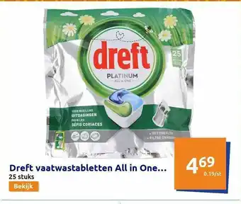 Action Dreft Vaatwastabletten All In One... aanbieding