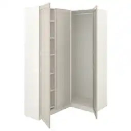 IKEA Een open witte pax kledingkast met planken en vakken aanbieding