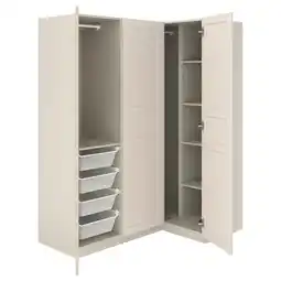 IKEA Pax / flisberget Hoekkledingkast, grijsbeige/lichtbeige, 161/111x201 cm aanbieding