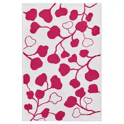 IKEA PersikotrÄd Vloerkleed, glad geweven, roze/bladpatroon, 60x90 cm aanbieding