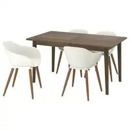 IKEA SkansnÄs 4-zits uitschuifbare eethoek met witte stoelen aanbieding
