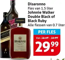 Hoogvliet Disaronno, Johnnie Walker Double Black of Black Ruby aanbieding