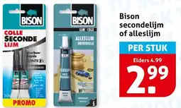 Hoogvliet Bison secondelijm of alleslijm aanbieding