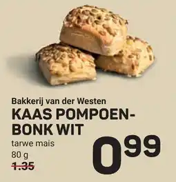 Ekoplaza Bakkerij van der Westen KAAS POMPOEN-BONK WIT aanbieding