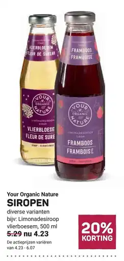 Ekoplaza Your Organic Nature siropen aanbieding