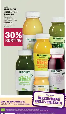 Ekoplaza Frankly fruit- of groenten-sappen aanbieding