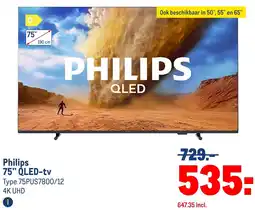 Makro Philips 75" QLED-tv aanbieding