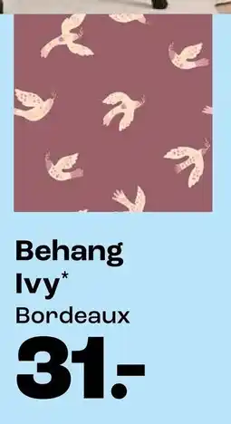 Kwantum Behang Ivy Bordeaux aanbieding
