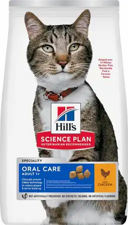 Pets Place Hill's Science Plan Oral Care Adult - Kattenbrokken - Kip 1,5 kg aanbieding